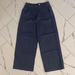 Madewell Navy Wide Leg Harlow Trousers